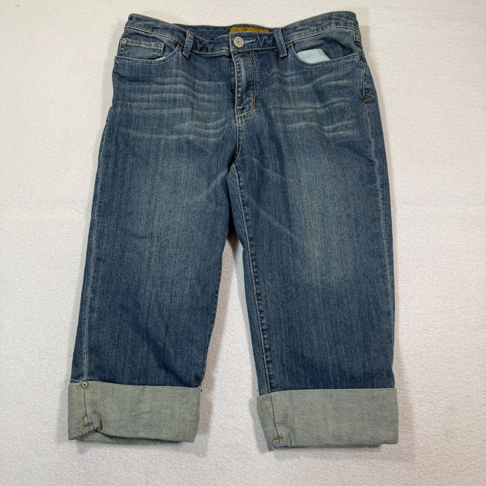Seven7 Jeans Women 12 Blue Cuffed Premium Denim Stretch Casual Pants